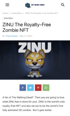 ZINU The Royalty-Free Zombie NFT