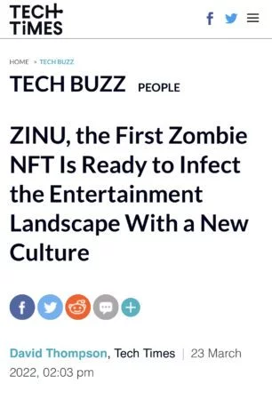 ZINU, the First Zombie NFT Is Ready to Infect the Entertainment Landscape With a New Culture